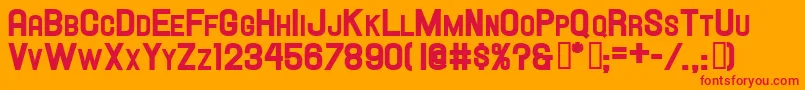 HallandaleScHeavyJl Font – Red Fonts on Orange Background