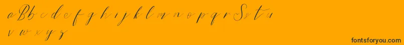 Bridestyledemo-Schriftart – Schwarze Schriften auf orangefarbenem Hintergrund