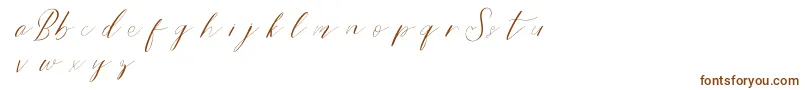 Bridestyledemo-Schriftart – Braune Schriften auf weißem Hintergrund