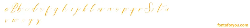 Bridestyledemo-Schriftart – Orangefarbene Schriften auf weißem Hintergrund