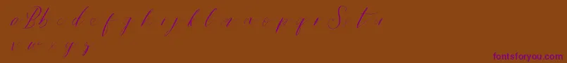 Bridestyledemo-Schriftart – Violette Schriften auf braunem Hintergrund