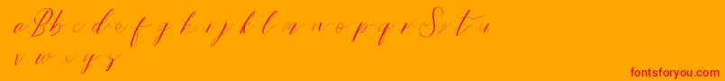 Bridestyledemo-Schriftart – Rote Schriften auf orangefarbenem Hintergrund