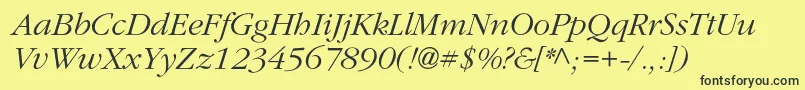 ClassicrussiancItalic Font – Black Fonts on Yellow Background