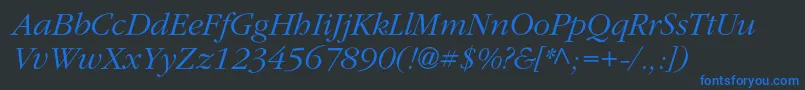 ClassicrussiancItalic Font – Blue Fonts on Black Background