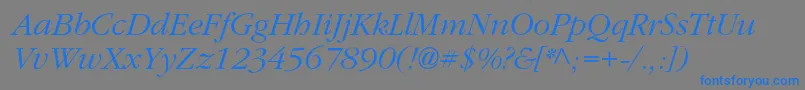 ClassicrussiancItalic Font – Blue Fonts on Gray Background