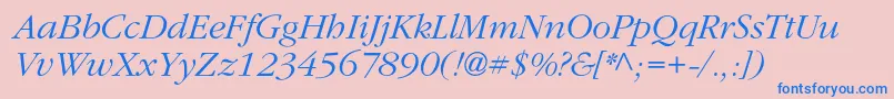ClassicrussiancItalic Font – Blue Fonts on Pink Background