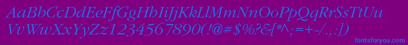 ClassicrussiancItalic Font – Blue Fonts on Purple Background