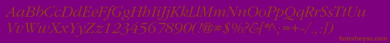 ClassicrussiancItalic Font – Brown Fonts on Purple Background