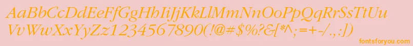 ClassicrussiancItalic Font – Orange Fonts on Pink Background
