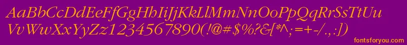 fuente ClassicrussiancItalic – Fuentes Naranjas Sobre Fondo Morado