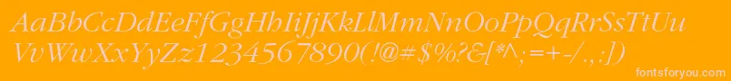 ClassicrussiancItalic Font – Pink Fonts on Orange Background