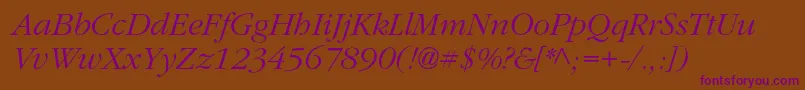 ClassicrussiancItalic Font – Purple Fonts on Brown Background