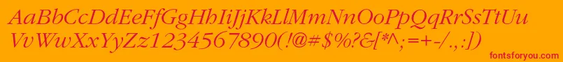 fuente ClassicrussiancItalic – Fuentes Rojas Sobre Fondo Naranja