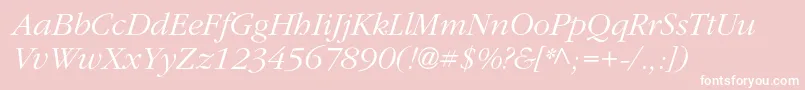 フォントClassicrussiancItalic – ピンクの背景に白い文字