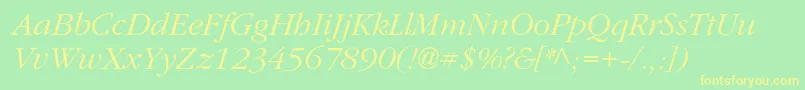 More about ClassicrussiancItalic Font ClassicrussiancItalic Font – Yellow Fonts on Green Background