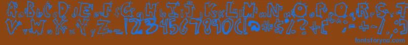 CrazyBeaver Font – Blue Fonts on Brown Background