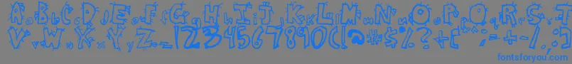 Czcionka CrazyBeaver – niebieskie czcionki na szarym tle