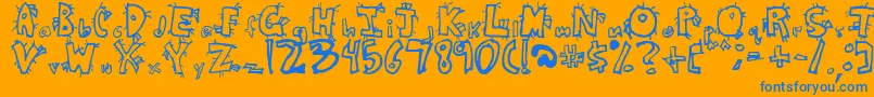 CrazyBeaver Font – Blue Fonts on Orange Background