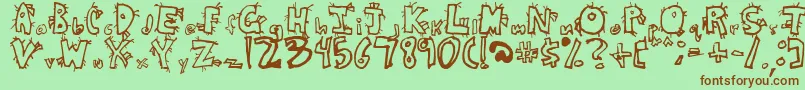 CrazyBeaver Font – Brown Fonts on Green Background