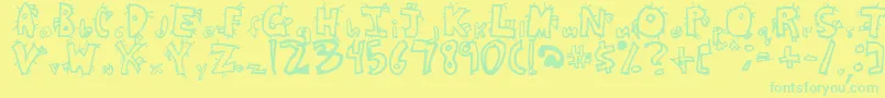 CrazyBeaver Font – Green Fonts on Yellow Background