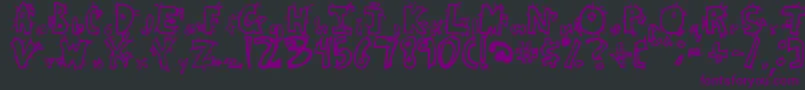 CrazyBeaver-Schriftart – Violette Schriften auf schwarzem Hintergrund
