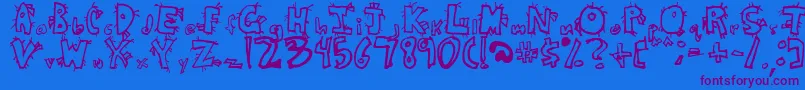 CrazyBeaver Font – Purple Fonts on Blue Background
