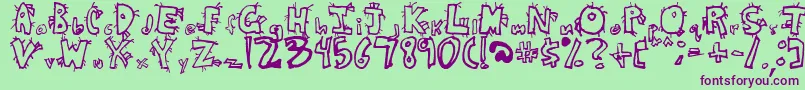 CrazyBeaver Font – Purple Fonts on Green Background