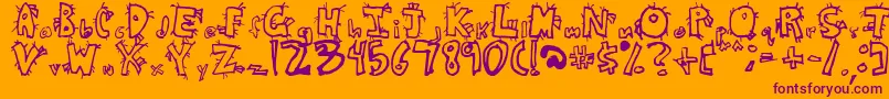CrazyBeaver Font – Purple Fonts on Orange Background