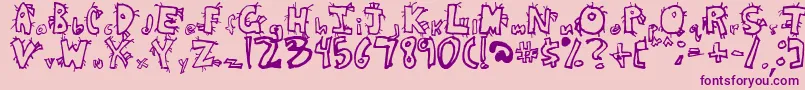 CrazyBeaver Font – Purple Fonts on Pink Background