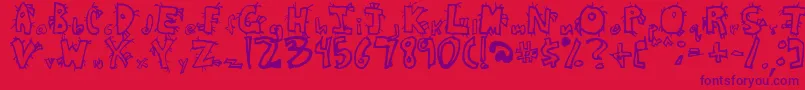 CrazyBeaver Font – Purple Fonts on Red Background