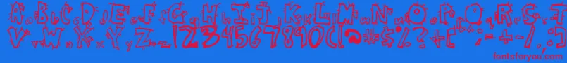 CrazyBeaver Font – Red Fonts on Blue Background