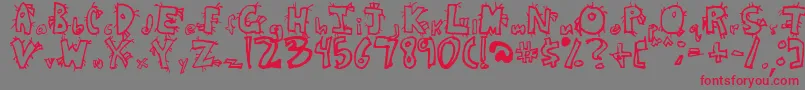 CrazyBeaver Font – Red Fonts on Gray Background
