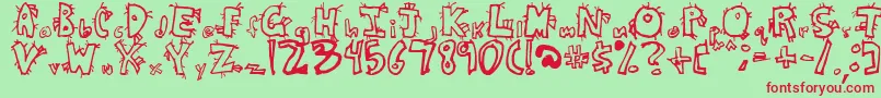 Шрифт CrazyBeaver – красные шрифты на зелёном фоне