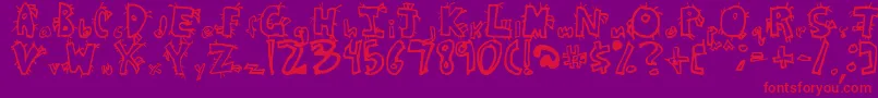 CrazyBeaver Font – Red Fonts on Purple Background