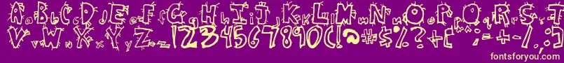 CrazyBeaver Font – Yellow Fonts on Purple Background