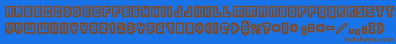 Borgnine Font – Brown Fonts on Blue Background