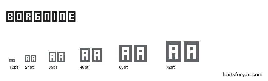 Borgnine font sizes