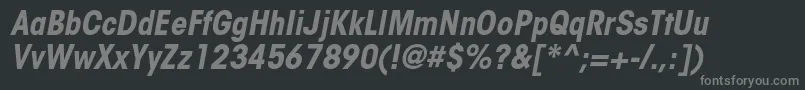 フォントItcavantgardestdBoldcnobl – 黒い背景に灰色の文字