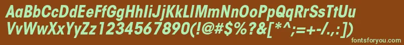 ItcavantgardestdBoldcnobl-fontti – vihreät fontit ruskealla taustalla