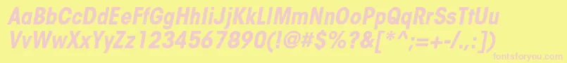 ItcavantgardestdBoldcnobl Font – Pink Fonts on Yellow Background