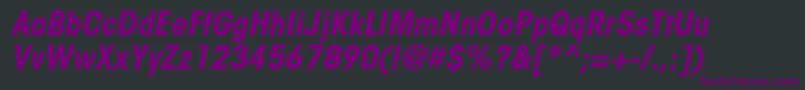 Czcionka ItcavantgardestdBoldcnobl – fioletowe czcionki na czarnym tle
