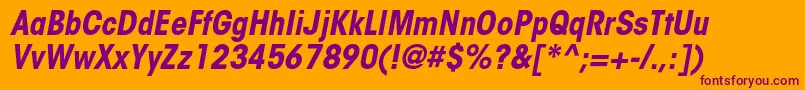 ItcavantgardestdBoldcnobl Font – Purple Fonts on Orange Background