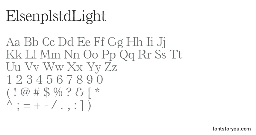 Schriftart ElsenplstdLight – Alphabet, Zahlen, spezielle Symbole