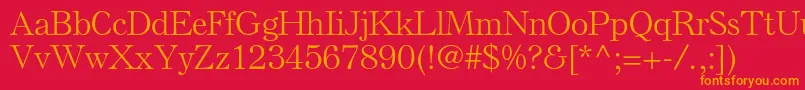 ElsenplstdLight Font – Orange Fonts on Red Background