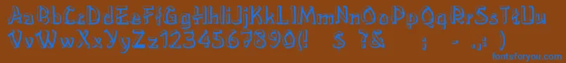 LowerEastside Font – Blue Fonts on Brown Background