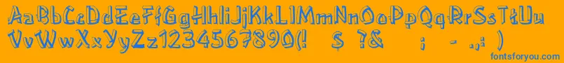 LowerEastside Font – Blue Fonts on Orange Background