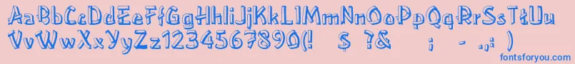 LowerEastside Font – Blue Fonts on Pink Background