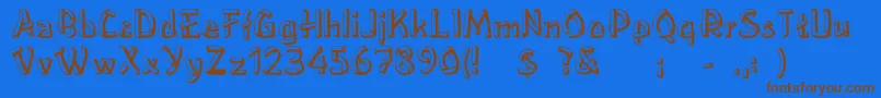 LowerEastside Font – Brown Fonts on Blue Background
