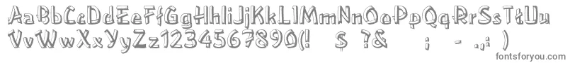 LowerEastside-fontti – harmaat kirjasimet valkoisella taustalla