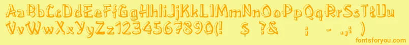 LowerEastside Font – Orange Fonts on Yellow Background